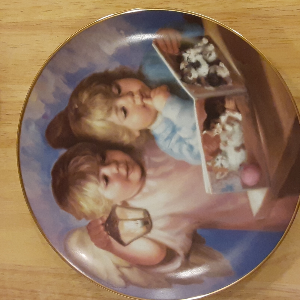 Vintage Artaffects Ltd Ed Heavenly Light Cert MaGo Heavenly Angels Plate NWOT